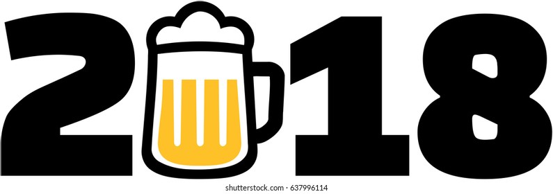 2018 with beer mug