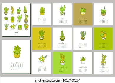 2018 cactus calendar.