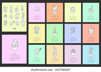 2018 cactus calendar.