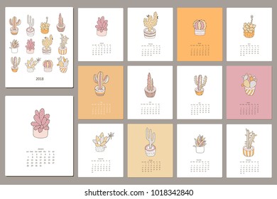 2018 cactus calendar.