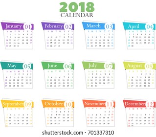 2018 calendar