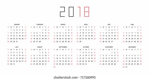 2018 Calendar