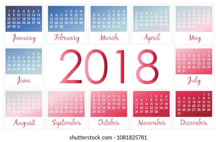 2018 calendar, abstract composition, vector illustration