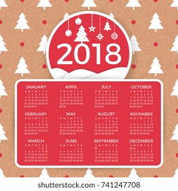 2018 calendar. It can be used for WEB or Print.