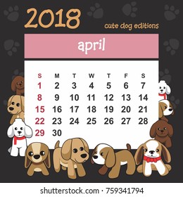 2018 calendar cute dog frame edition
