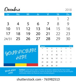 2018 calendar - december