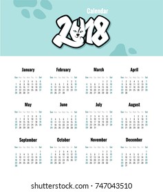 2018 calendar design. Vector illustration