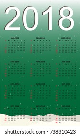 2018 calendar, eps, vector illustration.