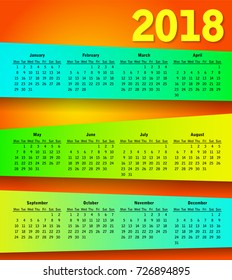 2018 calendar modern simple design