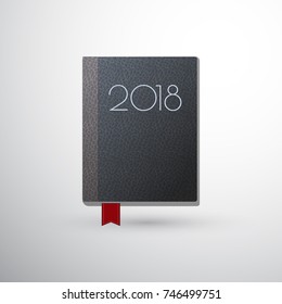 2018 calendar planner dark cover with bookmark