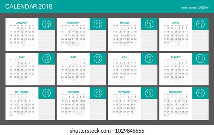 2018 Calendar Planner Design.