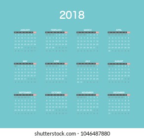 2018 Calendar Planner Design.