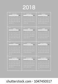 2018 Calendar Planner Design.