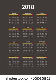 2018 Calendar Planner Design.