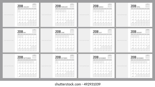 2018 Calendar Planner Design.
