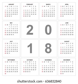 2018 Calendar Planner Design.