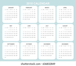 2018 Calendar Planner Design.