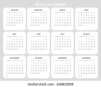 2018 Calendar Planner Design.