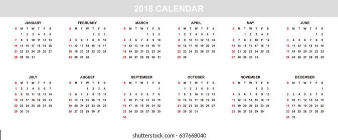 2018 Calendar Planner Design.