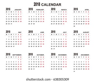 2018 Calendar Planner Design.
