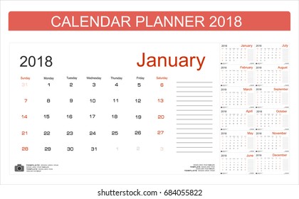 2018 Calendar Planner Design.