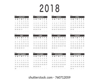 2018 Calendar Planner Design.