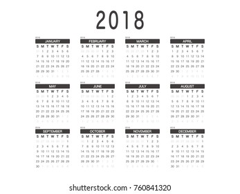 2018 Calendar Planner Design.