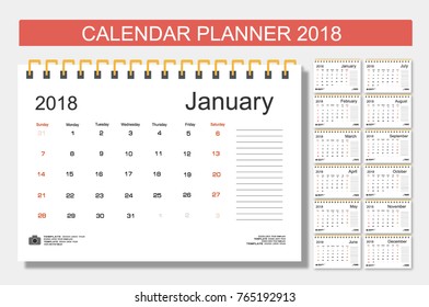 2018 Calendar Planner Design.