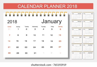 2018 Calendar Planner Design.