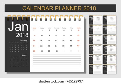 2018 Calendar Planner Design.