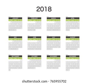 2018 Calendar Planner Design.