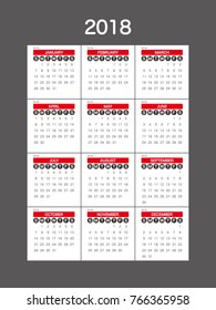 2018 Calendar Planner Design.