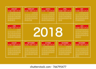 2018 Calendar Planner Design.