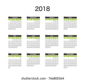 2018 Calendar Planner Design.