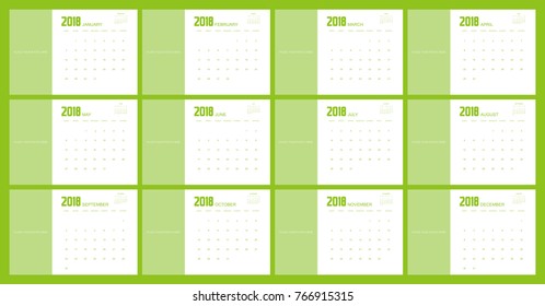 2018 Calendar Planner Design.
