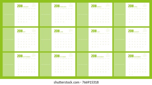 2018 Calendar Planner Design.