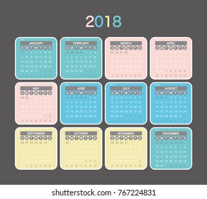 2018 Calendar Planner Design.