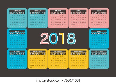 2018 Calendar Planner Design.