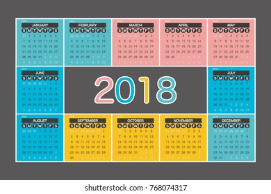2018 Calendar Planner Design.