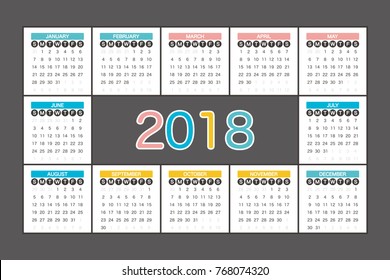 2018 Calendar Planner Design.