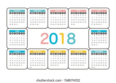 2018 Calendar Planner Design.