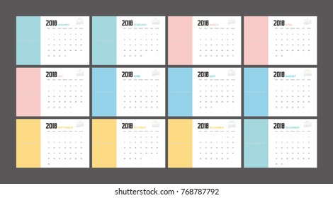 2018 Calendar Planner Design.