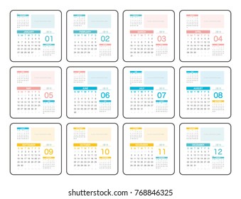 2018 Calendar Planner Design.