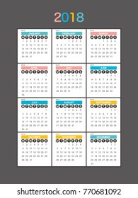 2018 Calendar Planner Design.