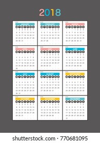 2018 Calendar Planner Design.