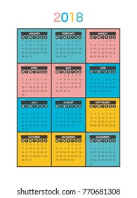 2018 Calendar Planner Design.
