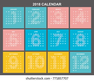 2018 Calendar Planner Design.
