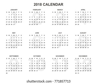 2018 Calendar Planner Design.