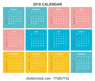 2018 Calendar Planner Design.
