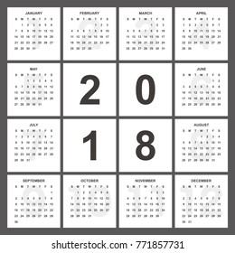 2018 Calendar Planner Design.
